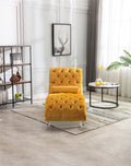 Coomoreleisure Concubine Sofa With Acrylic Feet Mustard Velvet