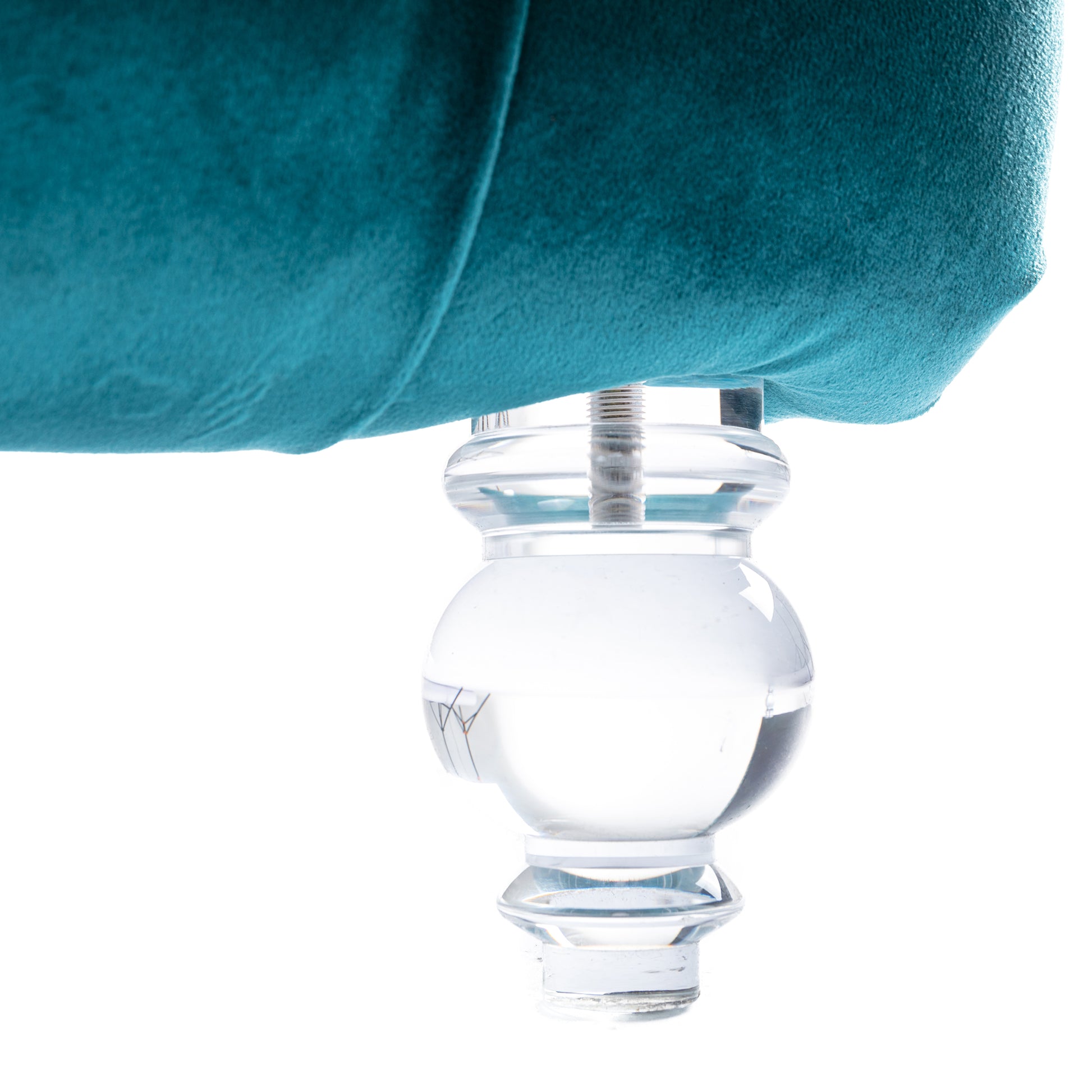 Coomoreleisure Concubine Sofa With Acrylic Feet Teal Velvet