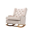 Coolmore Living Room Comfortable Rocking Chair Accent Chair Beige Polyester