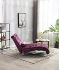 Coomoreleisure Concubine Sofa With Acrylic Feet Purple Velvet