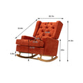 Coolmore Living Room Comfortable Rocking Chair Accent Chair Orange Polyester