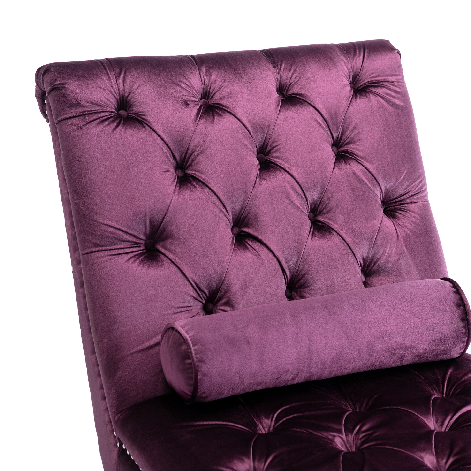 Coomoreleisure Concubine Sofa With Acrylic Feet Purple Velvet