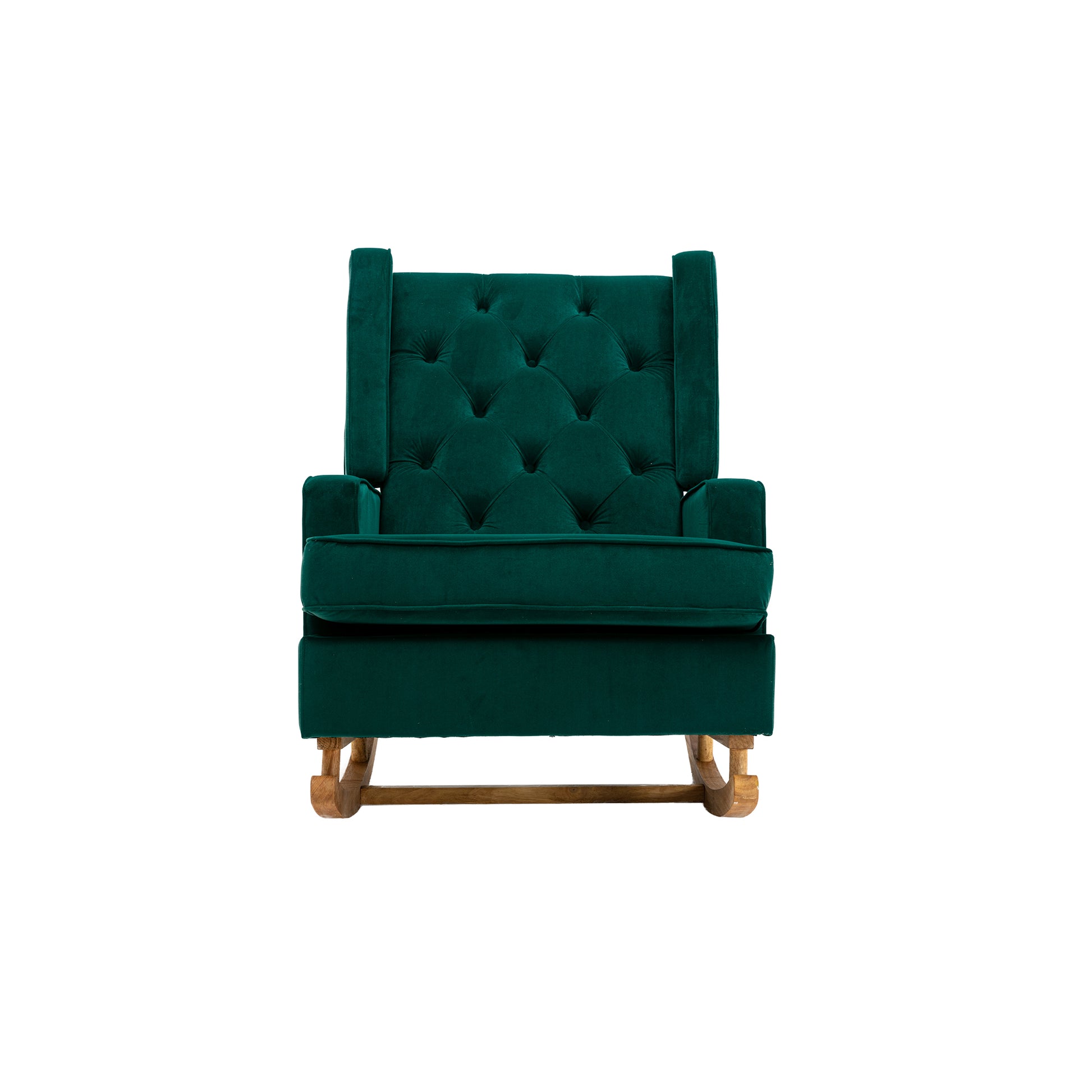 Coolmore Living Room Comfortable Rocking Chair Accent Chair Emerald Polyester