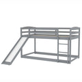 Twin Over Twin Bunk Bed With Convertible Slide And Laddergray Old Sku:Wf281725Aae Gray Pine