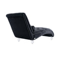 Coomoreleisure Concubine Sofa With Acrylic Feet Black Velvet