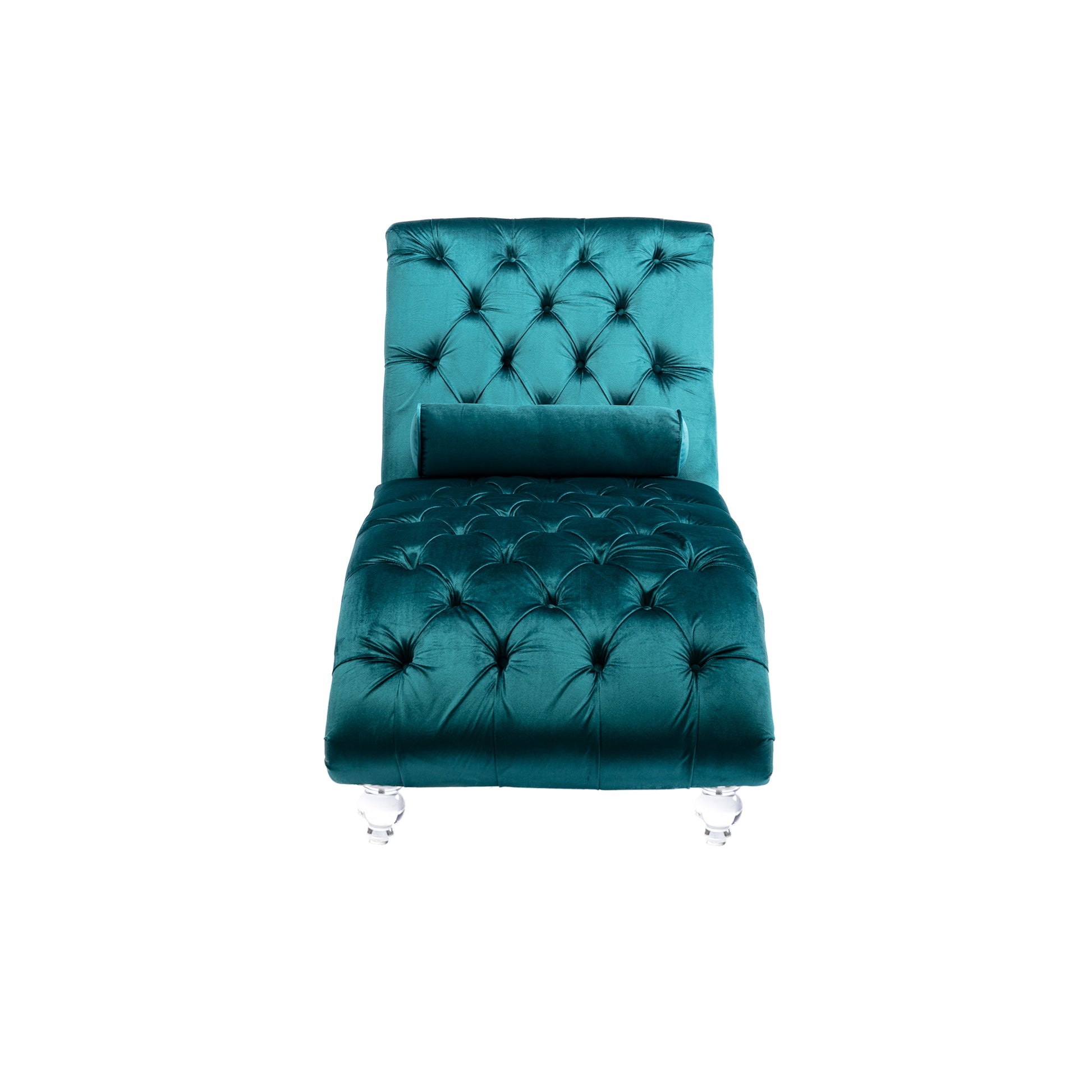 Coomoreleisure Concubine Sofa With Acrylic Feet Teal Velvet