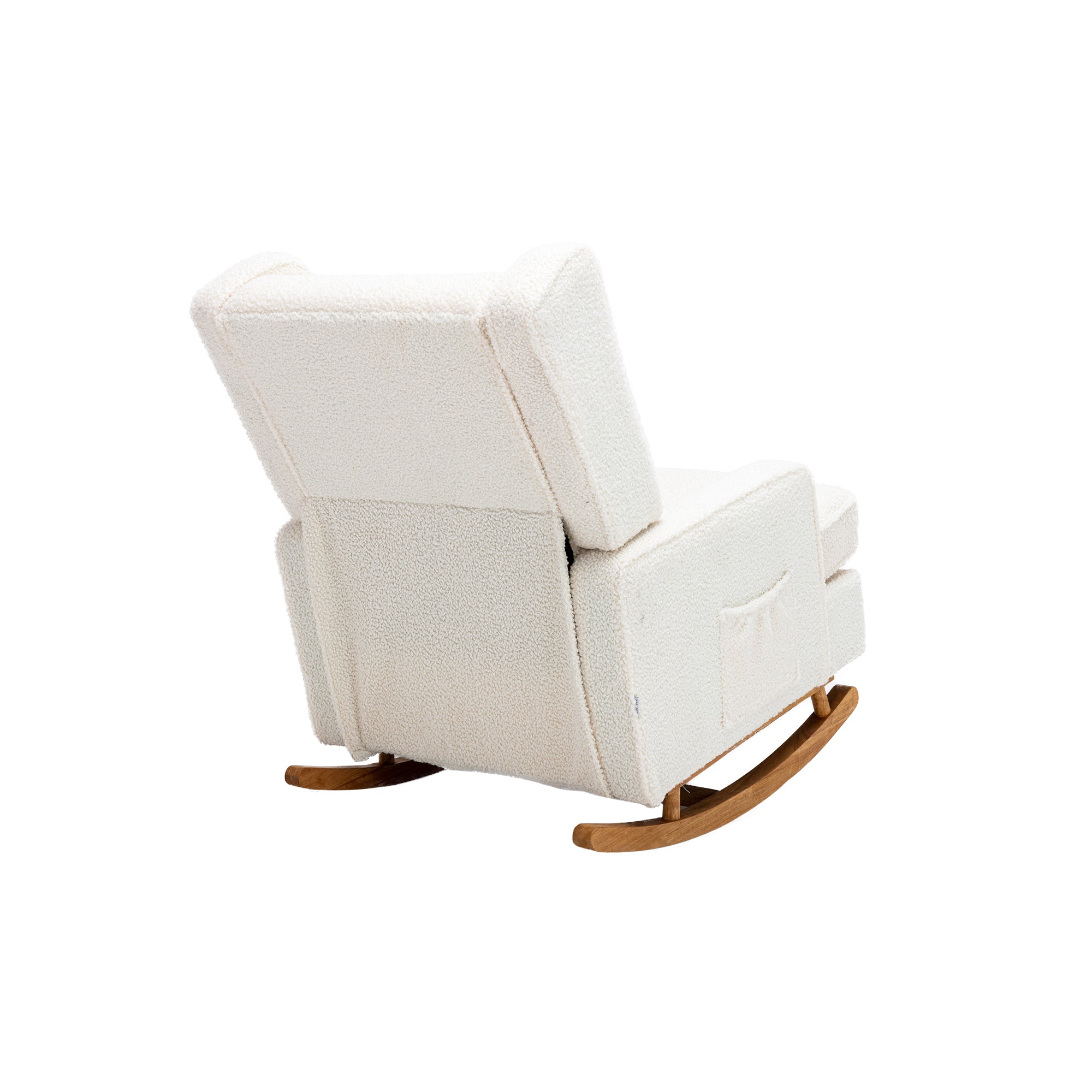 COOLMORE living room Comfortable rocking chair accent white teddy-polyester