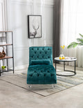 Coomoreleisure Concubine Sofa With Acrylic Feet Teal Velvet
