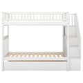 Twin Over Twin Bunk Bed With Trundle And Storage, White Twin White Pine