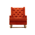 Coolmore Living Room Comfortable Rocking Chair Accent Chair Orange Polyester
