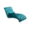 Coomoreleisure Concubine Sofa With Acrylic Feet Teal Velvet