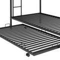 Twin Over Twin Bunk Bed With Trundle, Black Old Sku:Mf192387Aab Black Metal