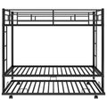 Twin Over Twin Bunk Bed With Trundle, Black Old Sku:Mf192387Aab Black Metal