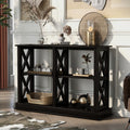 Console Table With 3 Tier Open Storage Spaces And 