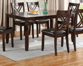 7Pcs Dining Set Dining Table 6 Side Chairs Clean Espresso Finish Cushion Seats X Design Back Chairs Espresso Wood Dining Room Rubberwood Rectangular Dining Table With Chair Wood Wood Espresso Seats 6 60 Inches Contemporary,Modern 4 Leg Solid Wood