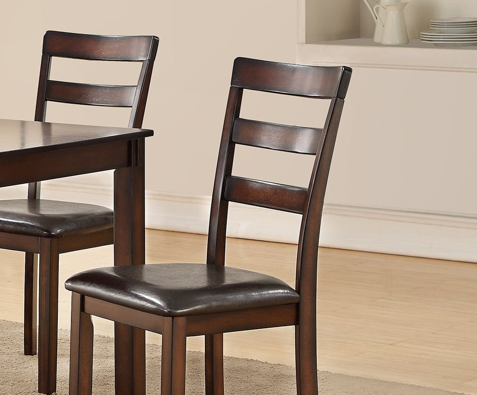 Classic Style 6Pcs Dining Set Rectangle Table 4 Side Chairs And Bench Dining Room Furniture Mdf Rubber Wood Brown Wood Dining Room Solid Wood Rubberwood Rectangular Dining Table With Chair And Bench Wood Wood Espresso Ladder Back Seats 6 60 Inches