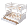 Twin Over Full Bunk Bed With Storage White Old Sku :Lp000022Aak Twin White Solid Wood