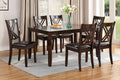 7Pcs Dining Set Dining Table 6 Side Chairs Clean Espresso Finish Cushion Seats X Design Back Chairs Espresso Wood Dining Room Rubberwood Rectangular Dining Table With Chair Wood Wood Espresso Seats 6 60 Inches Contemporary,Modern 4 Leg Solid Wood