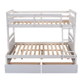 Twin Over Full Bunk Bed With Storage White Old Sku :Lp000022Aak Twin White Solid Wood