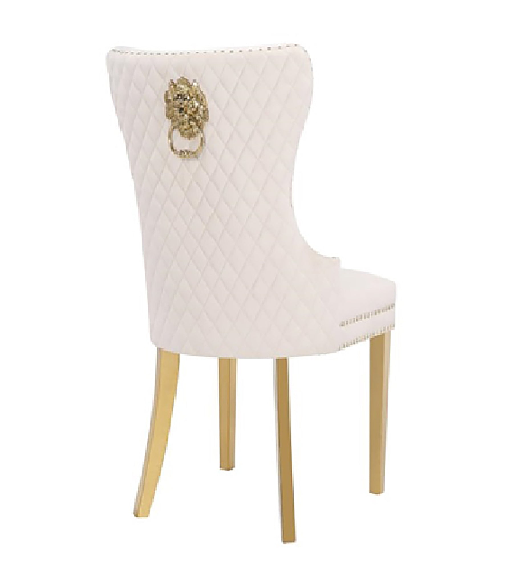 Simba Gold 2 Piece Dinning Chair Finish with Velvet beige-dining room-traditional-accent