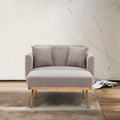 Coolmore Fashionable And Classic Style Chaise Lounge Chair Accent Chair For Living Room, Bedroom Grey Teddy Grey Teddy Foam Teddy