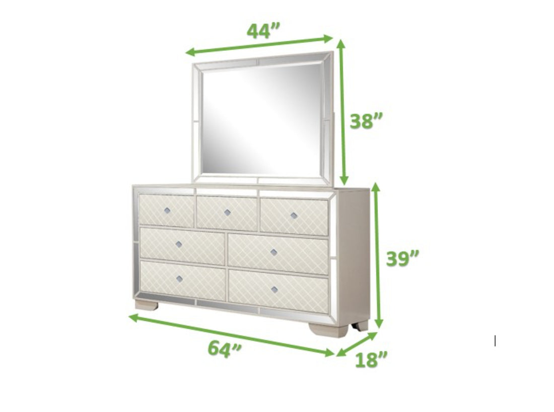 Madison Upholstery Dresser Made With Wood In Beige Color Beige Drawer 5 Drawers & Above Bedroom Contemporary,Modern Solid Wood Mdf Wood