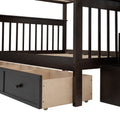 Stairway Full Over Full Bunk Bed With Drawer, Storage And Guard Rail For Bedroom, Espresso Color Old Sku: Lp000310Aap Espresso Solid Wood