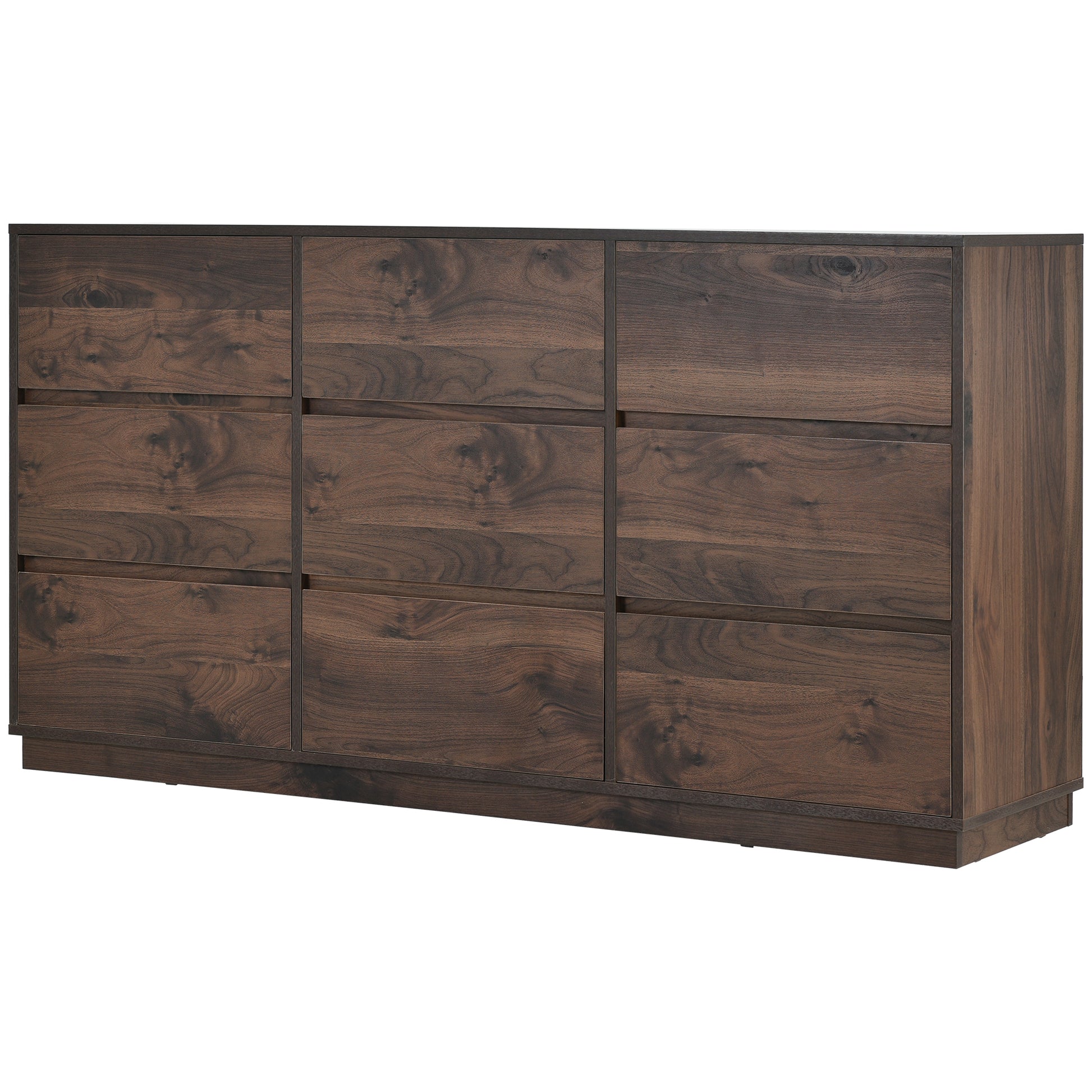 Mid Century Modern 9 Drawers Dresser,Dark Brown Dark Brown Mdf Mid Century Modern 9 Drawers Dresser,Dark Brown Dark Brown Mdf
