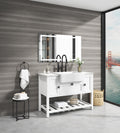 Solid Wood Bathroom Vanities Without Tops 48 In. W X 20 In. D X 33.60 In. Hbath Vanity In White With White Solid Wood