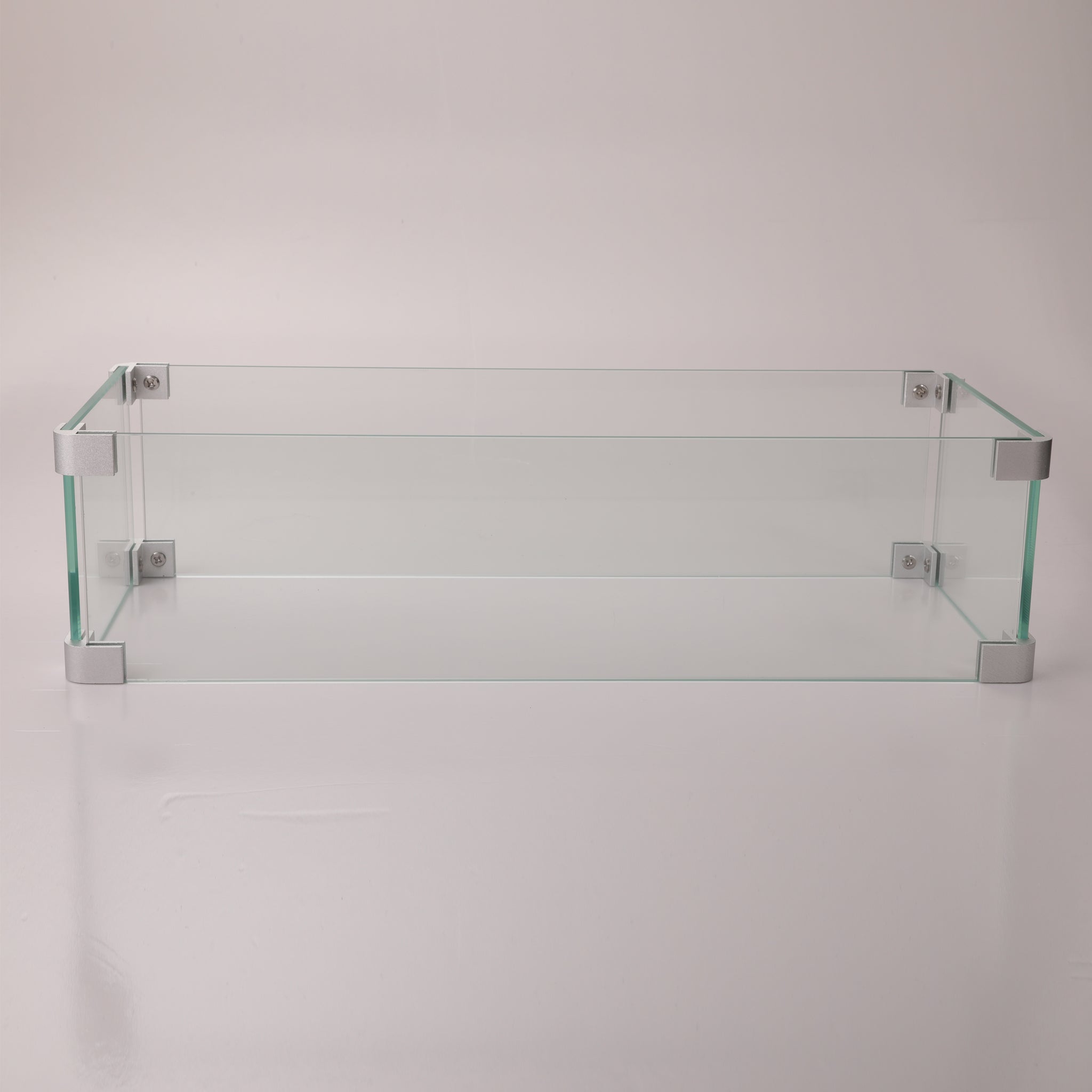Rectangular Glass Wind Guard for Fire Pit