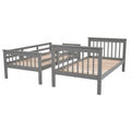 Stairway Twin Over Twin Bunk Bed With Three Drawers For Bedroom, Dorm Gray Old Sku: Lp000309Aae Gray Solid Wood