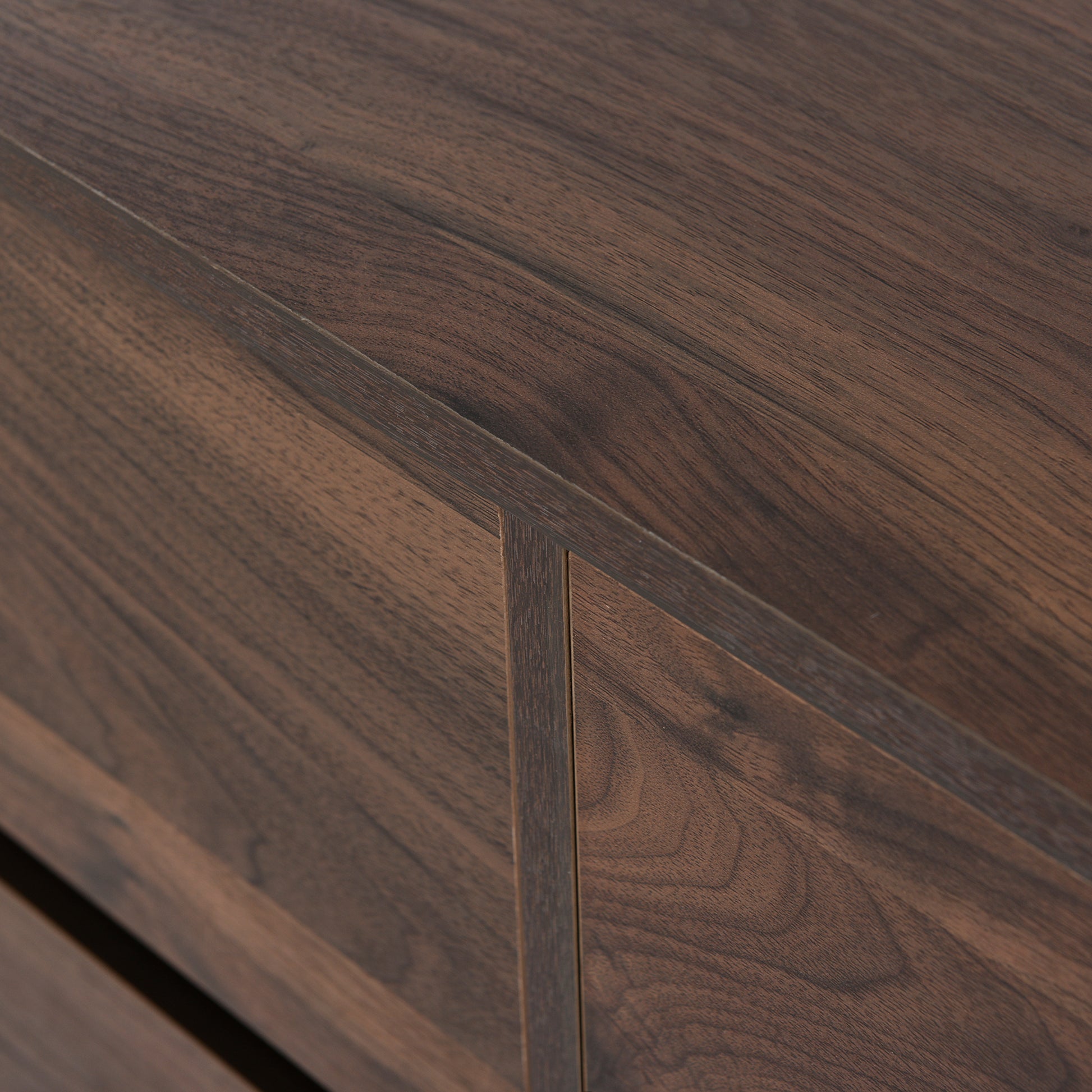 Mid Century Modern 6 Drawers Dresser, Dark Brown Dark Brown Mdf