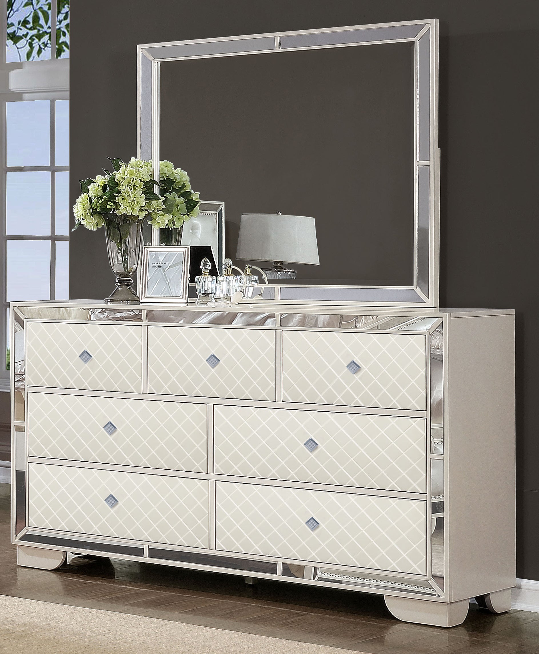 Madison Upholstery Dresser Made With Wood In Beige Color Beige Drawer 5 Drawers & Above Bedroom Contemporary,Modern Solid Wood Mdf Wood