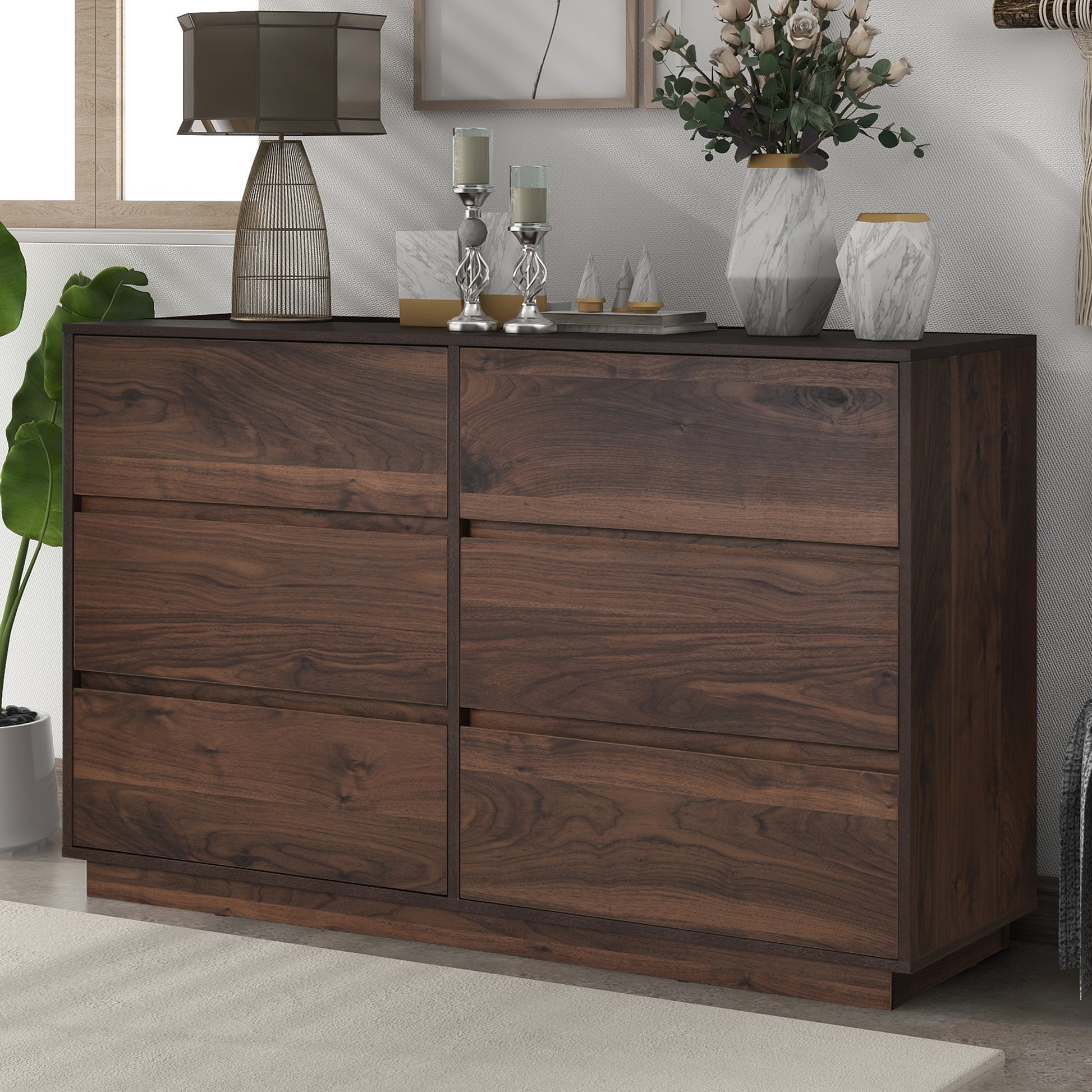 mainstays mid century modern 6 drawers dresser Miren Midcentury Modern 6 Drawer Dresser