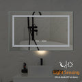 24''X40''Led Lighted Bathroom Medicine Mirror Cabinet With Light Sensor Night Light Anthracite Aluminium