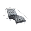Coomoreleisure Concubine Sofa With Acrylic Feet Silver Velvet