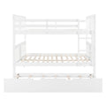 Full Over Full Bunk Bed With Twin Size Trundle And Ladder White Old Sku: Lp000204Aak White Solid Wood