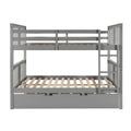 Full Over Full Bunk Bed With Twin Size Trundle And Ladder Gray Old Sku: Lp000204Aae Gray Solid Wood