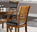 Contemporary Dining 5Pc Set Round Table W 4X Side Chairs Walnut Finish Rubberwood Unique Design Wood Wood Walnut Seats 4 Wood Dining Room Contemporary,Modern,Transitional Rubberwood Round Dining Table With Chair Rubber Wood