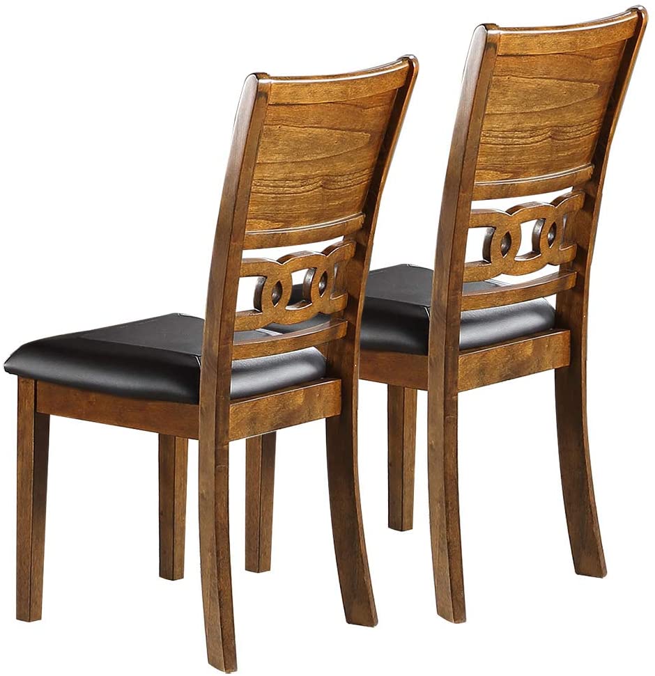 Dining Room Furniture Walnut Finish Set Of 2 Side Chairs Cushion Seats Unique Back Kitchen Breakfast Chairs Walnut Dining Room Classic,Contemporary Side Chair Rubberwood Solid Wood