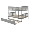 Full Over Full Bunk Bed With Twin Size Trundle And Ladder Gray Old Sku: Lp000204Aae Gray Solid Wood