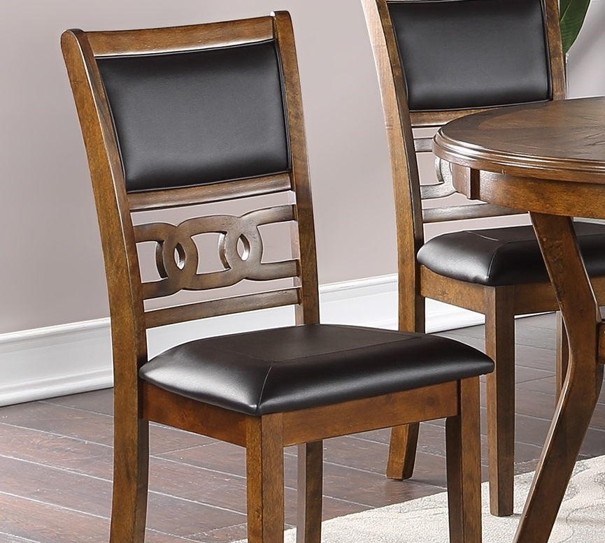 Dining Room Furniture Walnut Finish Set Of 2 Side Chairs Cushion Seats Unique Back Kitchen Breakfast Chairs Walnut Dining Room Classic,Contemporary Side Chair Rubberwood Solid Wood