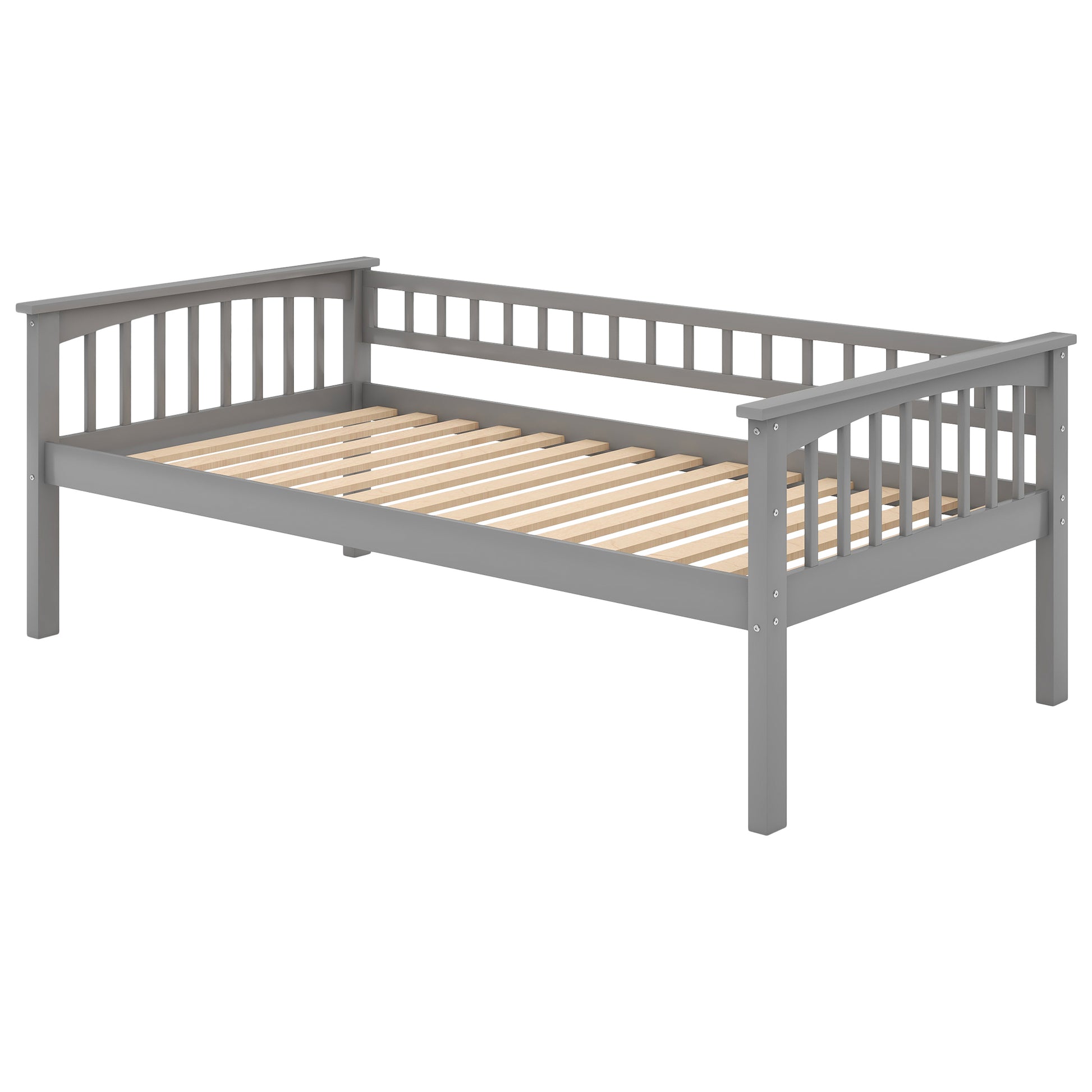 Twin Over Twin Bunk Bed With Drawers, Convertible Beds, Gray Old Sku: Sm000240Aae 1 Box Spring Not Required Twin Gray Wood Bedroom Bunk Pine