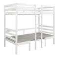 Functional Loft Bed Turn Into Upper Bed And Down Desk,Cushion Sets Are Free ,Twin Size,White White Pine