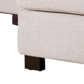 3 Pieces U Shaped Sofa With Removable Ottomans Beige Foam Polyester 6 Seat