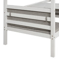 Functional Loft Bed Turn Into Upper Bed And Down Desk,Cushion Sets Are Free ,Twin Size,White White Pine