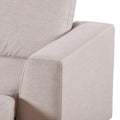 3 Pieces U Shaped Sofa With Removable Ottomans Beige Foam Polyester 6 Seat