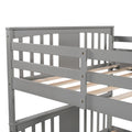 Full Over Full Bunk Bed With Drawers And Ladder For Bedroom, Guest Room Furniture Gray Old Sku :Lp000205Aae Gray Solid Wood