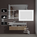 40 X 32 Inch Frameless Rectangular Led Bathroom Vanity Mirror With Touch Sensor, Anti Fog, And 3 Color Options In Silver Silver Glass