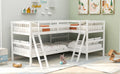 L Shaped Bunk Bed With Ladder,Twin Size Gray Old Sku :Lp000020Aak White Solid Wood